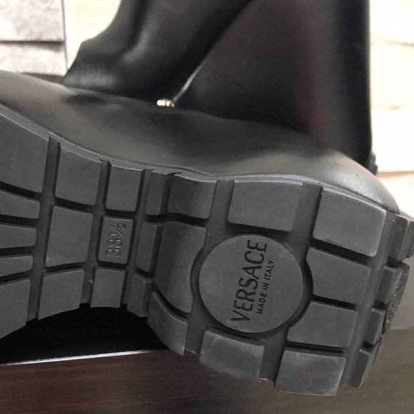 Authentic Versace Leather Platform Wedge Mules - Picture 13 of 17